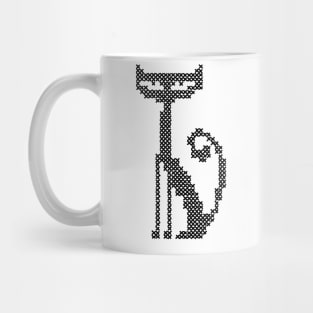 Cross Stitch Black Cat Mug